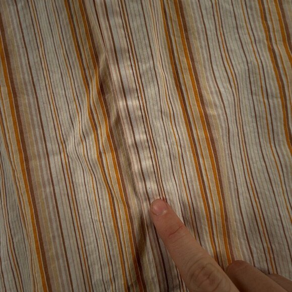 Sean John Button Up Shirt Men Long Sleeve Orange Striped 2XL Cotton Hip Hip Logo - Picture 15 of 16